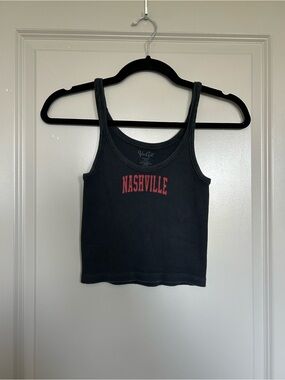 Brandy Melville Black Tank with Red Nashville Print